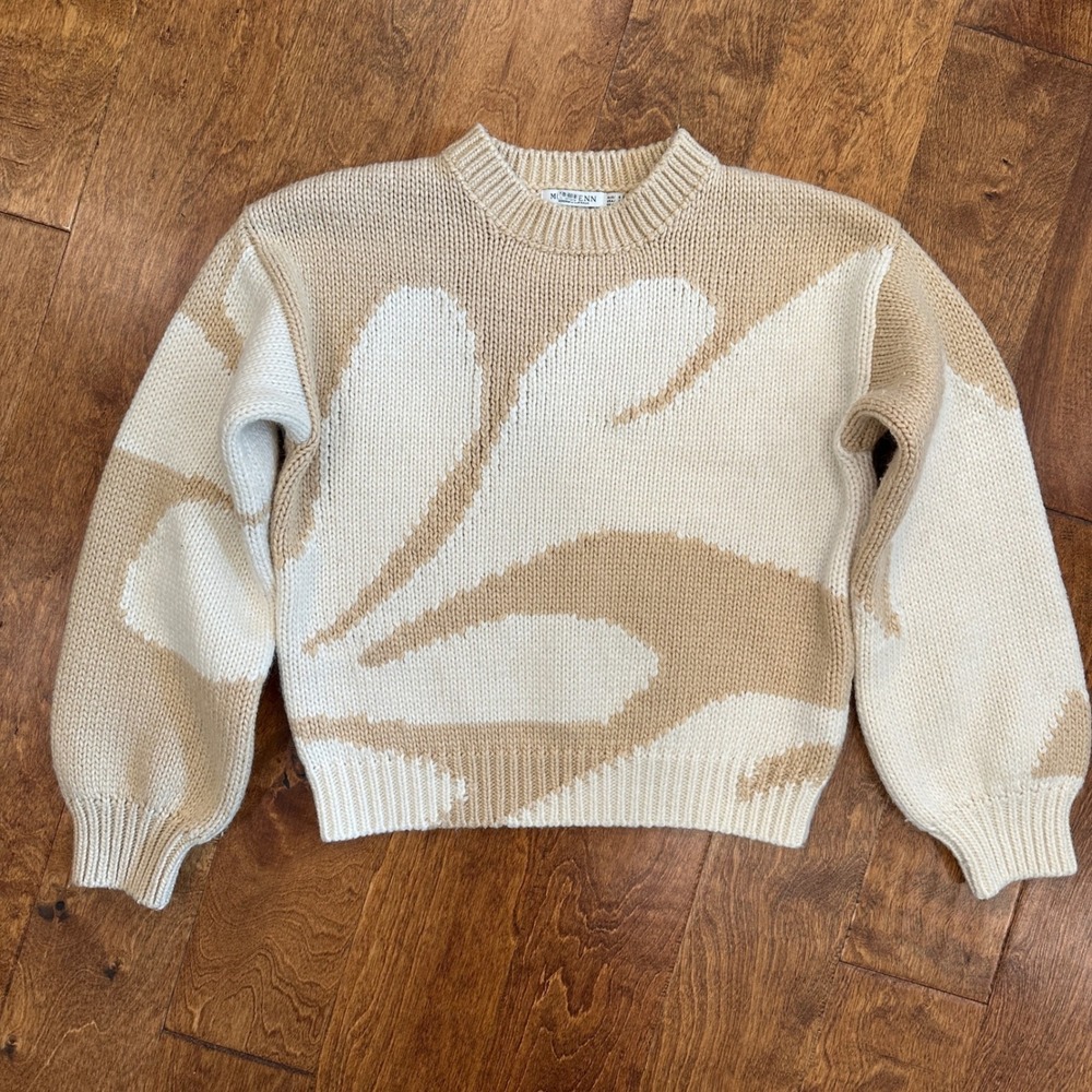Mén Renn Farren Intarsia Anthropologie Designer Knit Sweater XS Wool Blend Boho - Picture 2 of 10